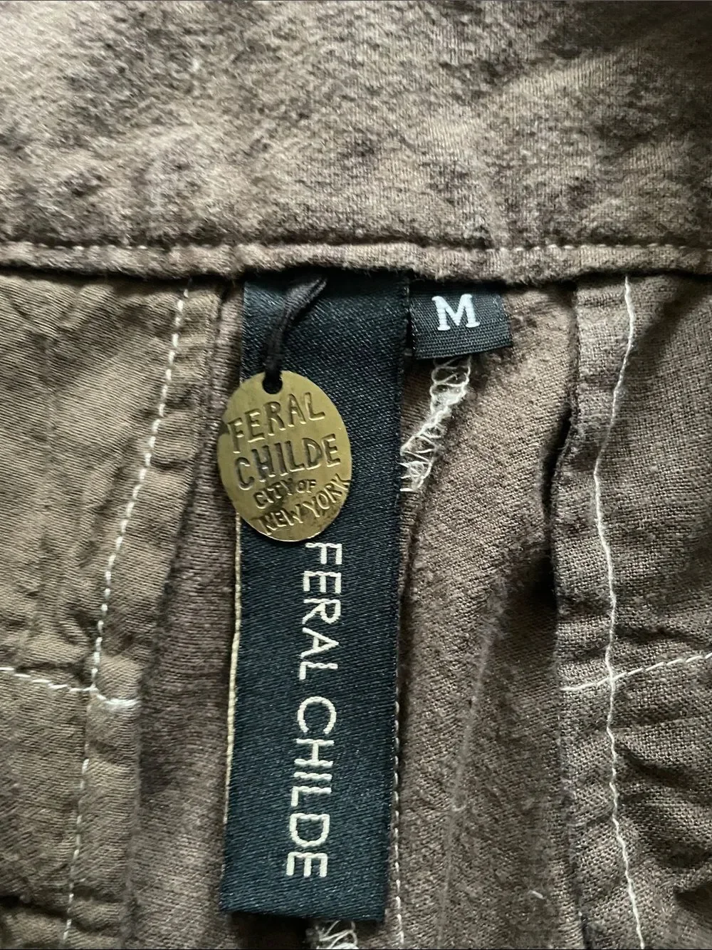Feral Childe Brown Straight Leg Pants Women’s Sz Medium